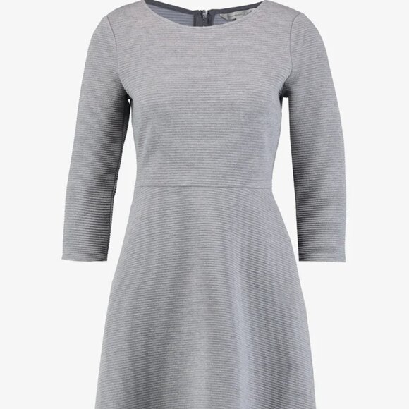 NEW! TOM TAILOR GREY RIBBED 3/4 SLEEVE DRESS SZ M - Picture 5 of 10